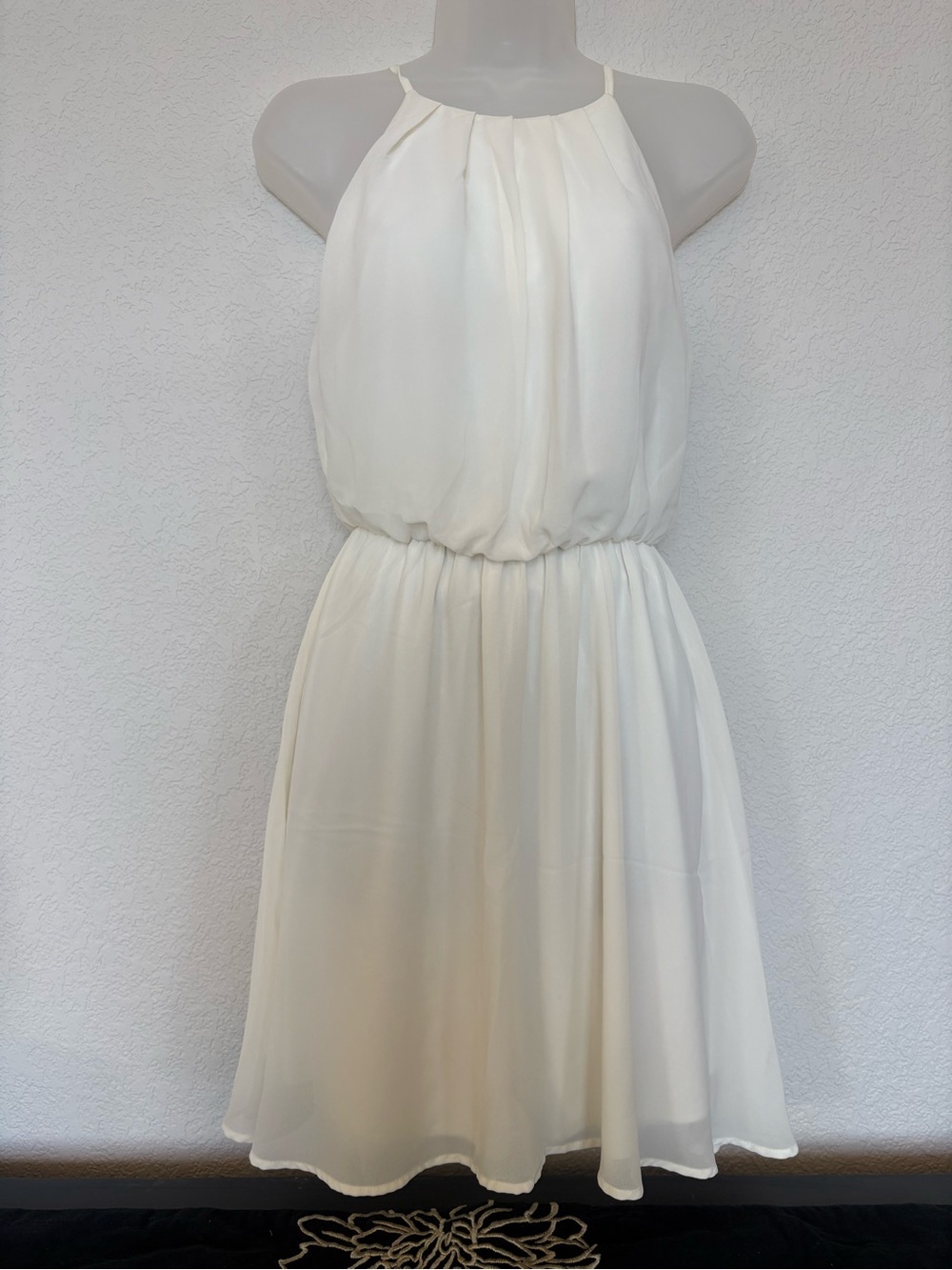 Lush Cream Halter Maxi Dress